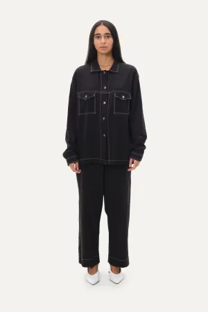 Naushad Ali   I   Chalkline set Signature Spring Summer 2025 Black Crushed cotton NA SS24 W36
