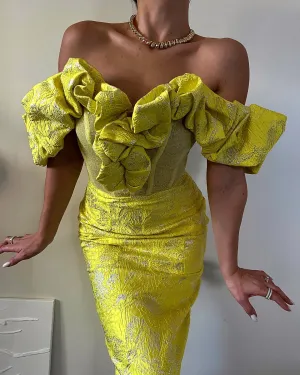 Off Shoulder Pleated Midi Backless Bodycon Dress