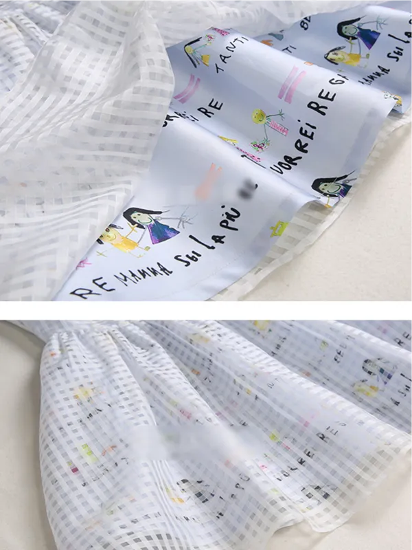 organza cartoon kitten dress