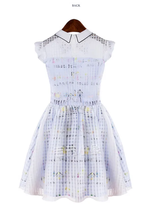 organza cartoon kitten dress