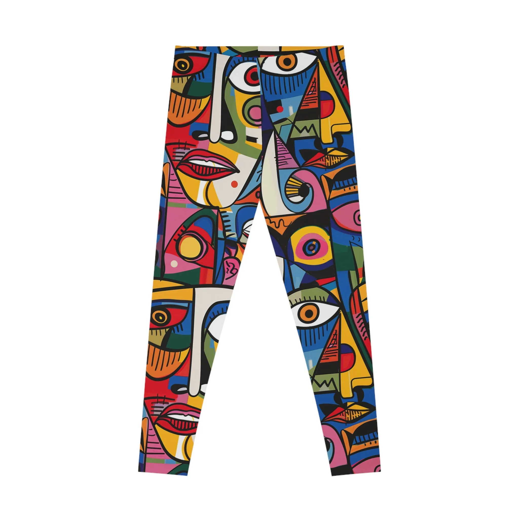 Painted Perspectives Stretchy Leggings for Active Wear & Relaxation