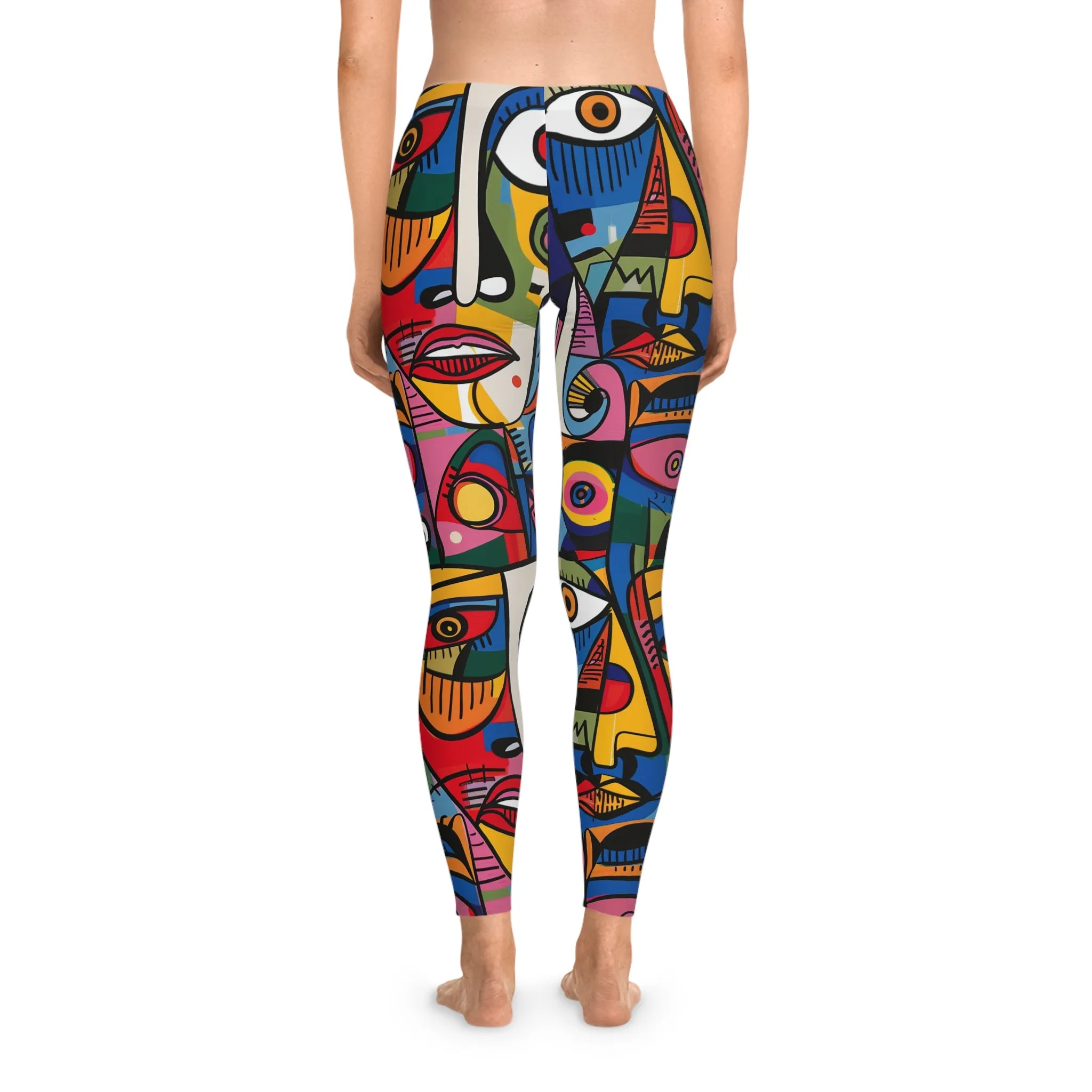 Painted Perspectives Stretchy Leggings for Active Wear & Relaxation