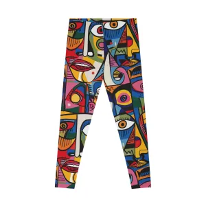 Painted Perspectives Stretchy Leggings for Active Wear & Relaxation