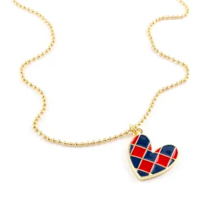 Parker Checkered Heart Necklace