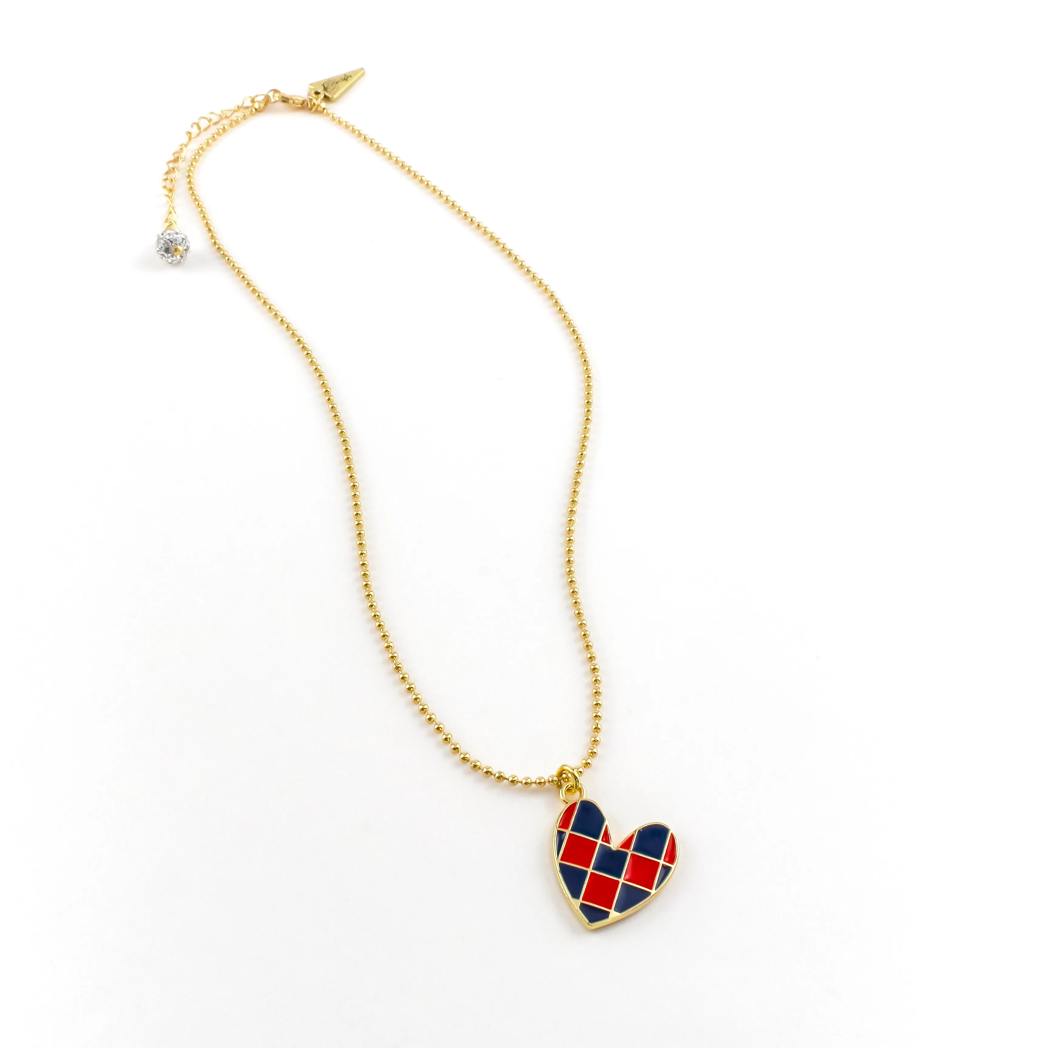 Parker Checkered Heart Necklace