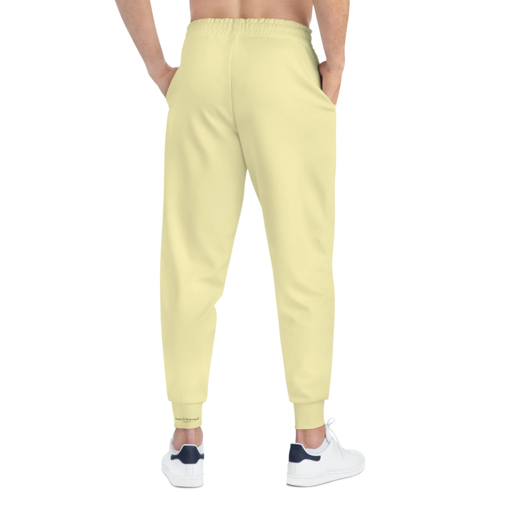 Pastel Yellow Lightweight Athletic Joggers by Margo Makaroff - Perfect for Workouts and Relaxation with Personalization