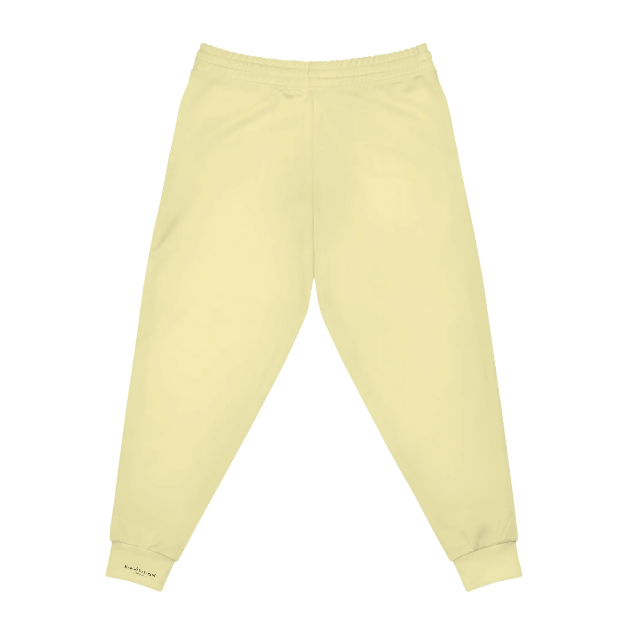 Pastel Yellow Lightweight Athletic Joggers by Margo Makaroff - Perfect for Workouts and Relaxation with Personalization