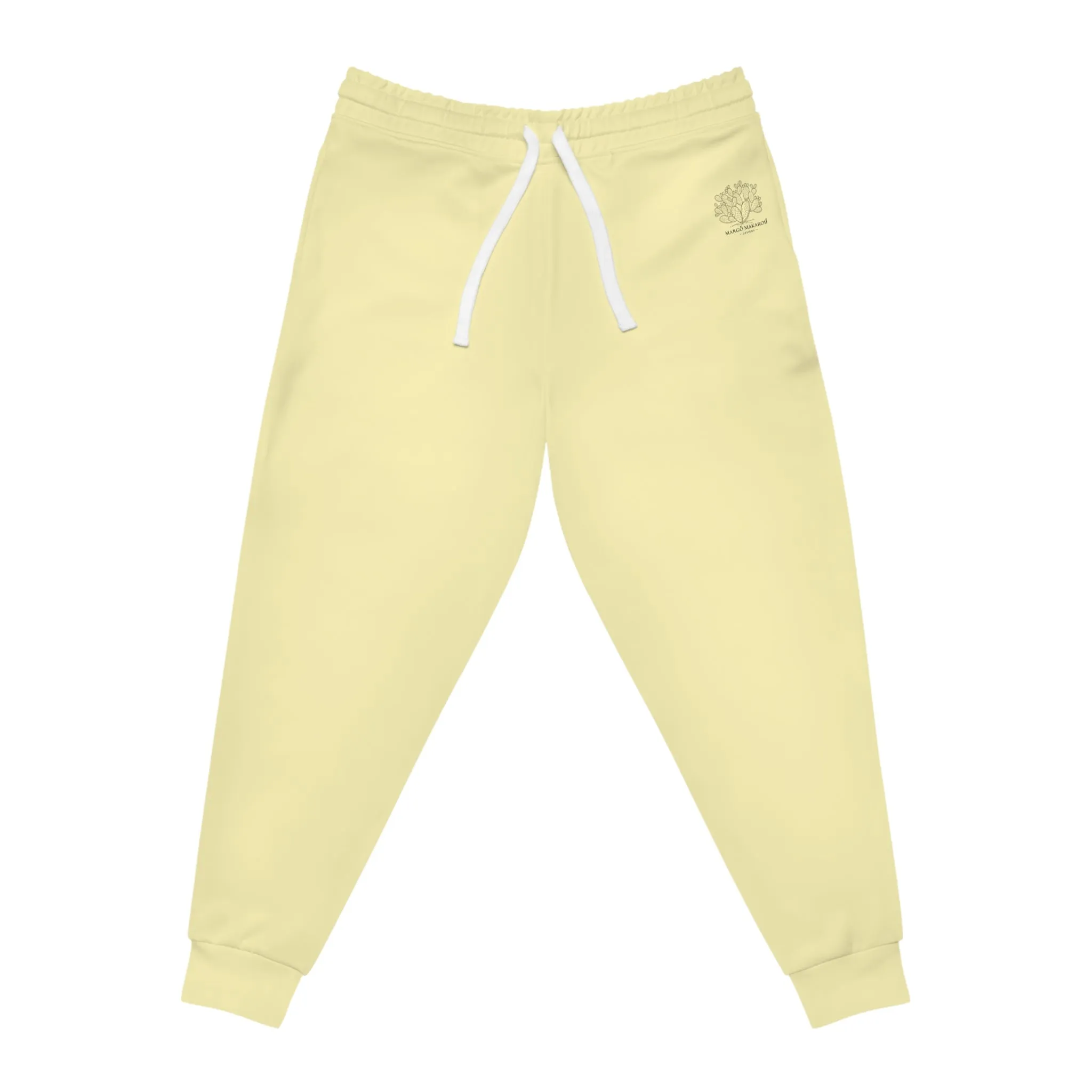 Pastel Yellow Lightweight Athletic Joggers by Margo Makaroff - Perfect for Workouts and Relaxation with Personalization