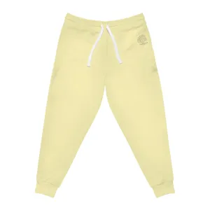 Pastel Yellow Lightweight Athletic Joggers by Margo Makaroff - Perfect for Workouts and Relaxation with Personalization