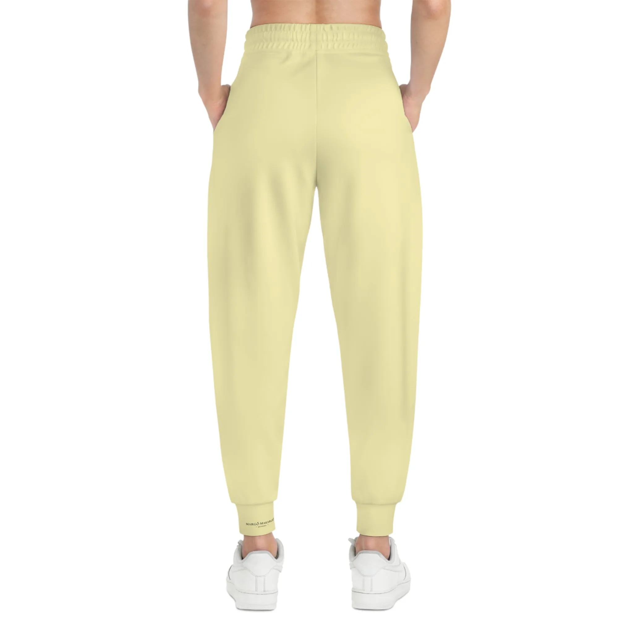 Pastel Yellow Lightweight Athletic Joggers by Margo Makaroff - Perfect for Workouts and Relaxation with Personalization
