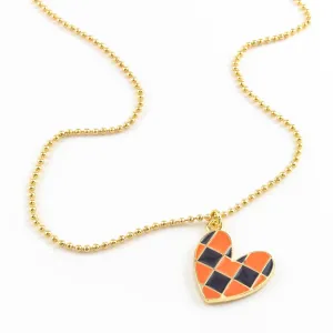Pete Checkered Heart Necklace