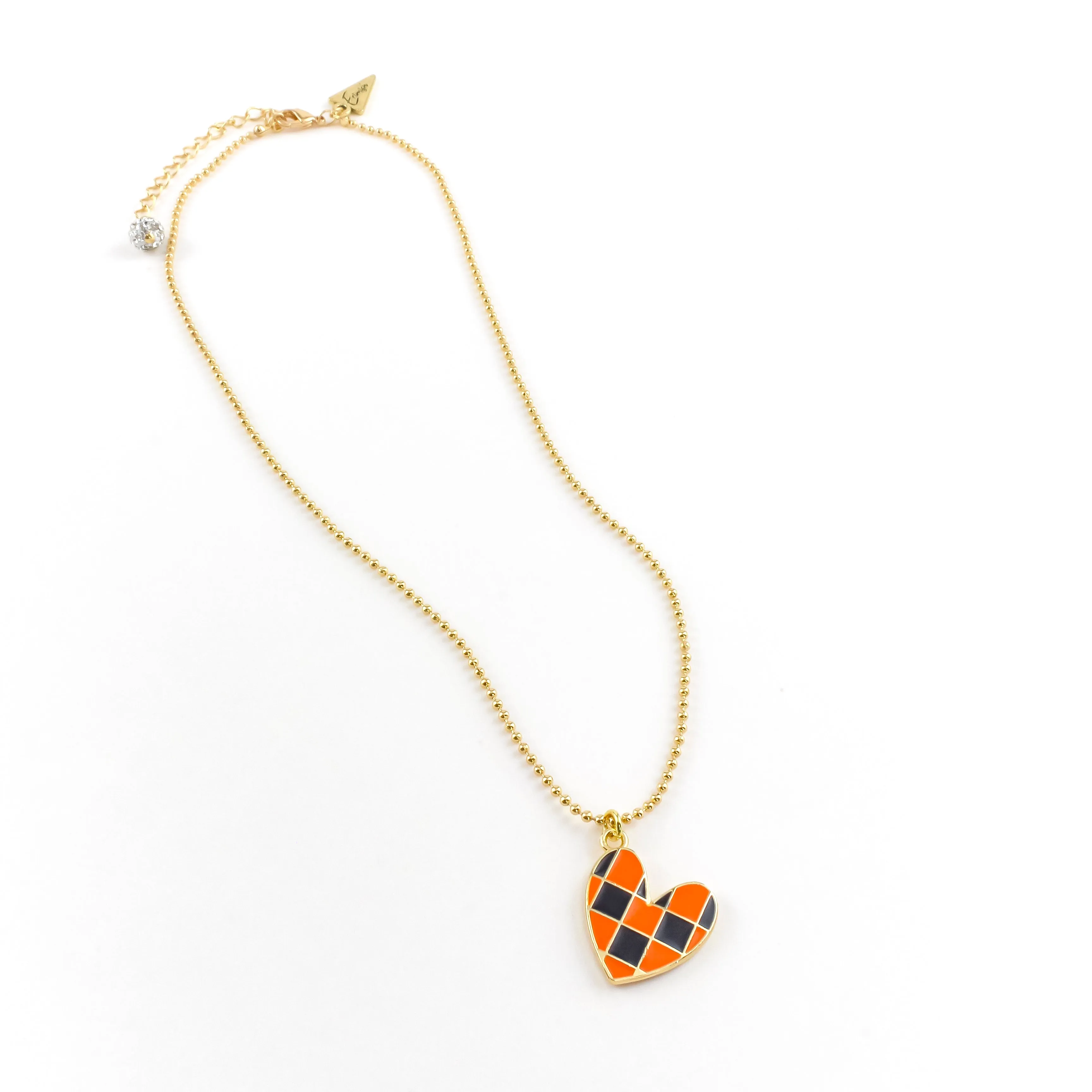 Pete Checkered Heart Necklace