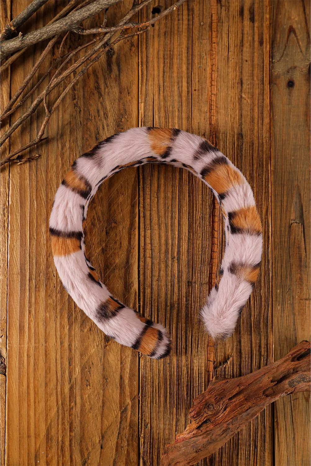 Pink Leopard Chunky Plush Hairband