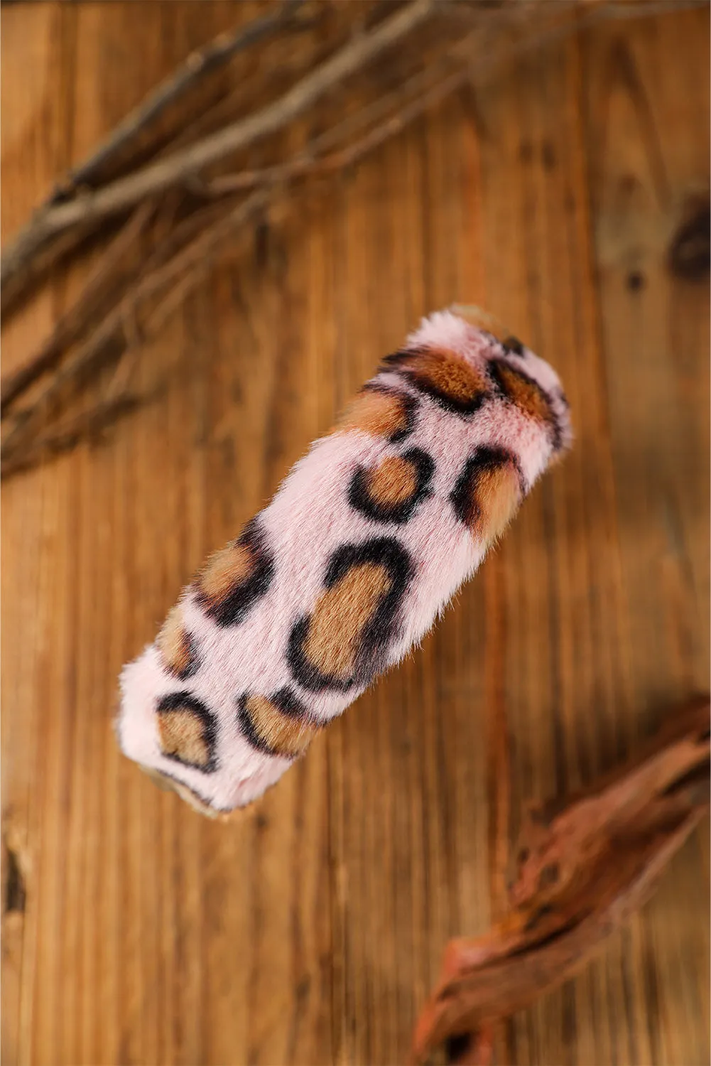 Pink Leopard Chunky Plush Hairband