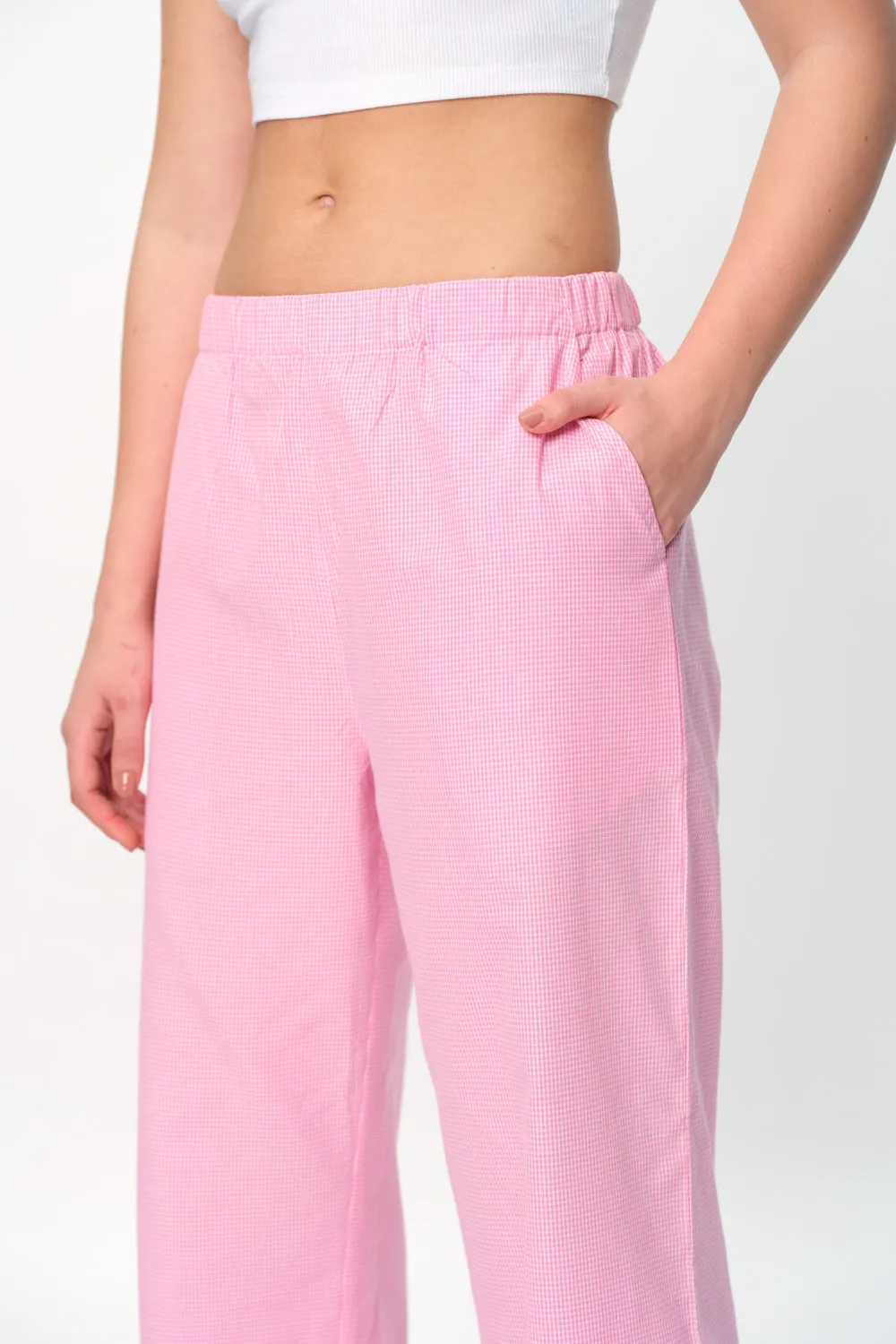 Pink Small Checkered Pants