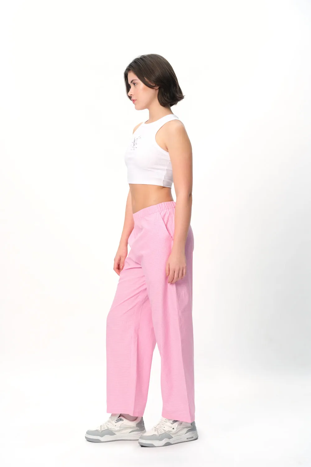 Pink Small Checkered Pants