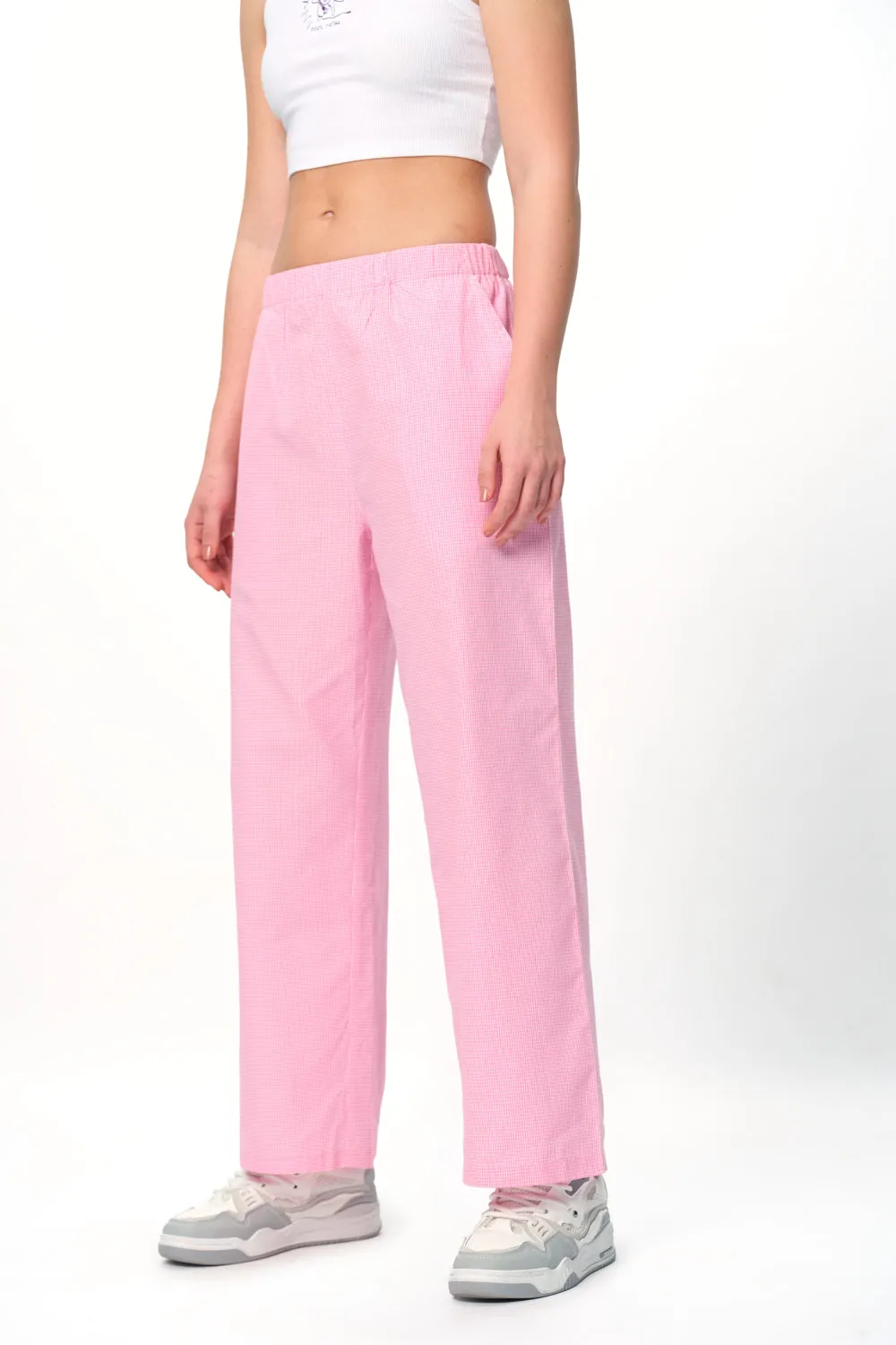 Pink Small Checkered Pants
