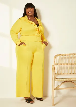 Pintucked High Waist Track Pants