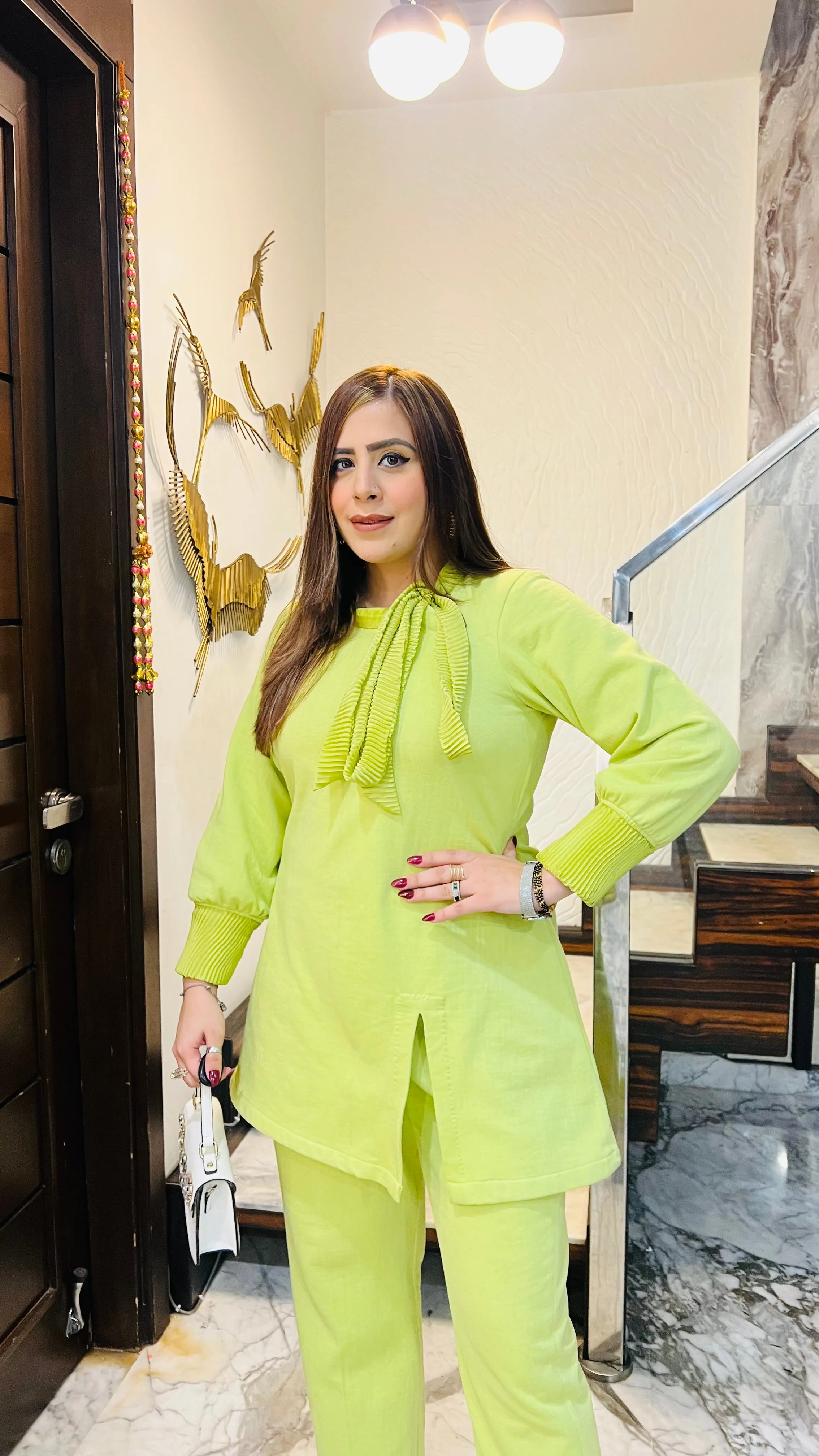 Pista Green Fleece Co-Ord