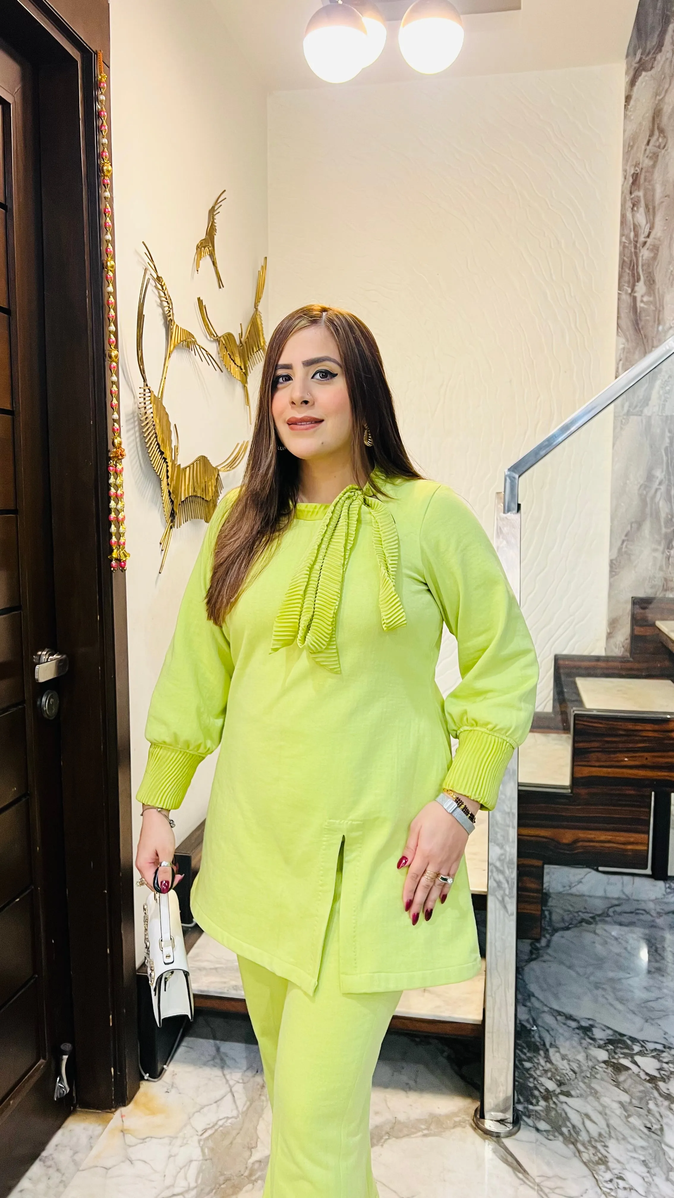 Pista Green Fleece Co-Ord
