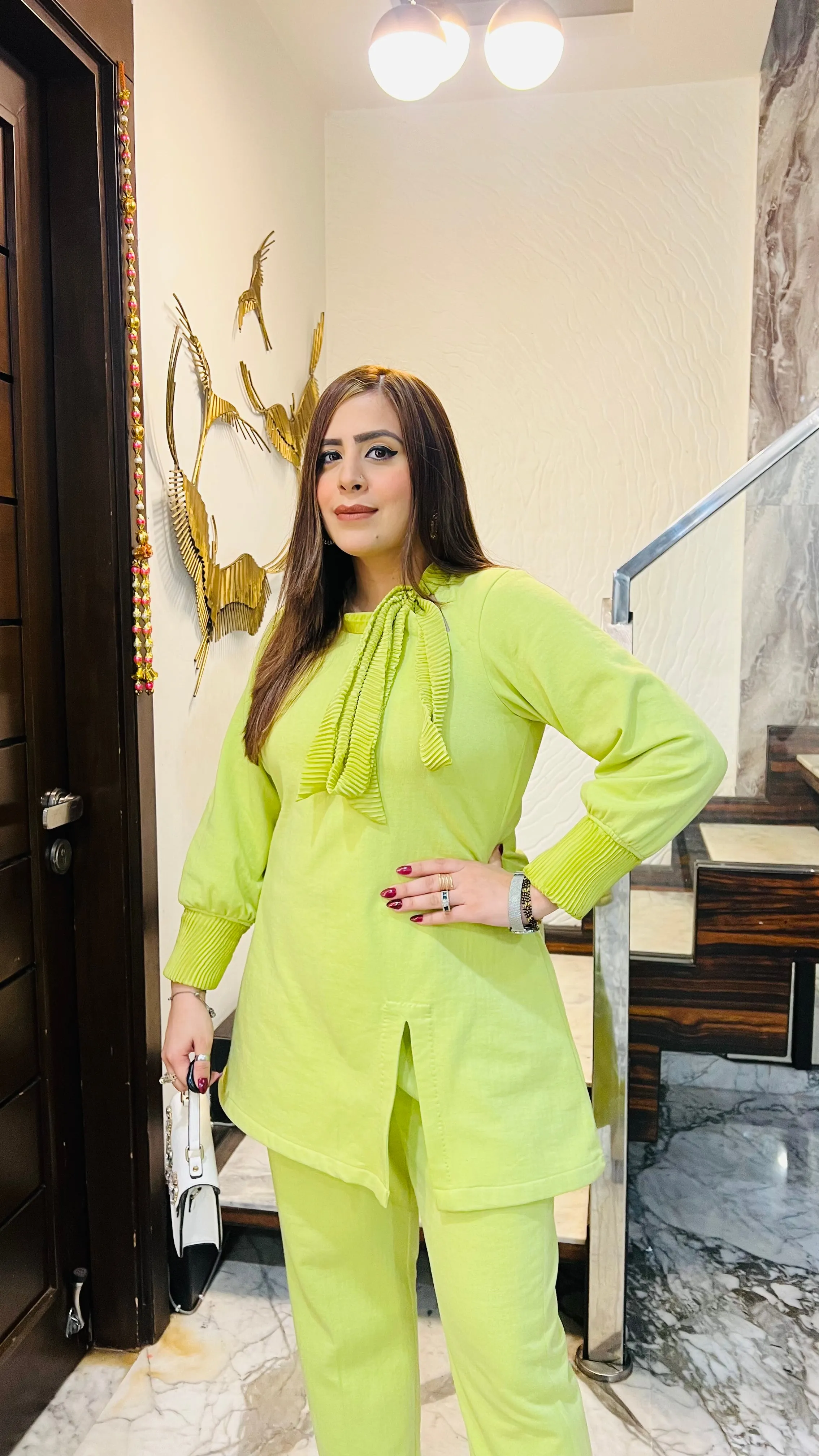 Pista Green Fleece Co-Ord