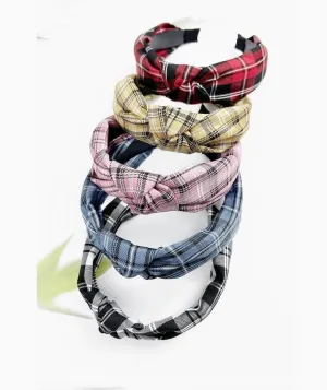Plaid Knotted Fabric Headband