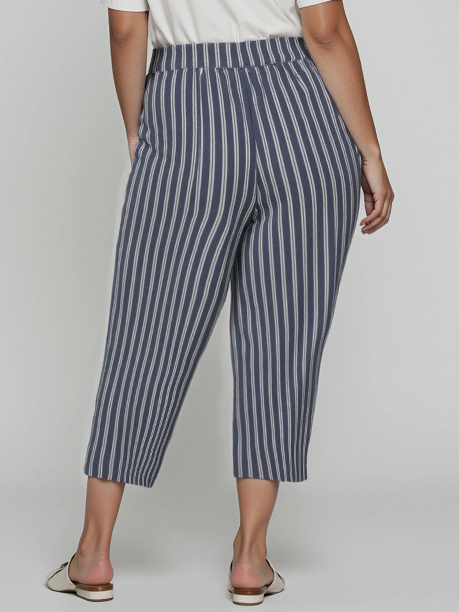 Plus Striped Bengaline Pull On Pant