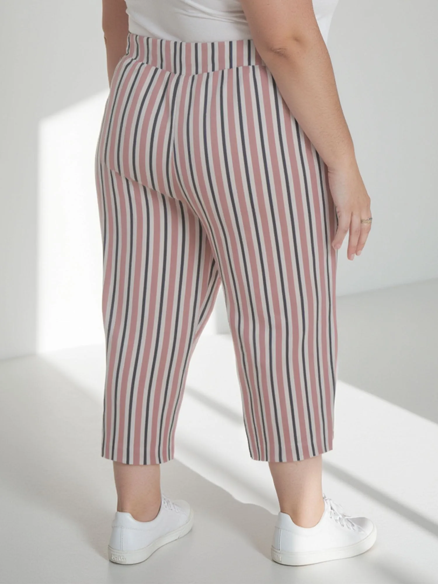 Plus Striped Bengaline Pull On Pant