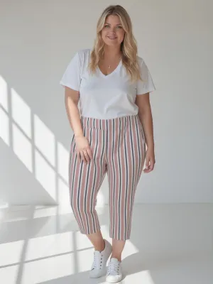 Plus Striped Bengaline Pull On Pant