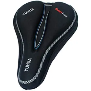 Qumilo Bicycle Silicone Saddle Seat for Bycycle and Cycling Cushion Pad Bike Gel Cover, Black (Heavy(Memory Foam)).