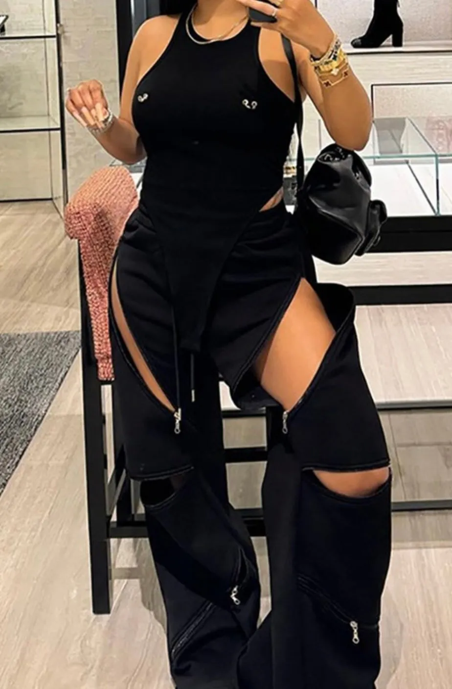 "Nia" Zipper Sweatpants