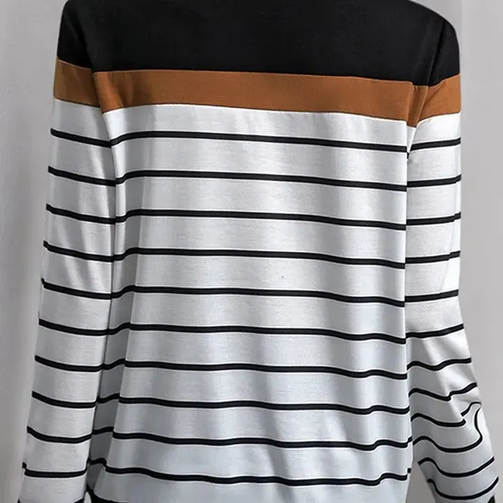 Rachel Black/Coffee Striped Sweatshirt