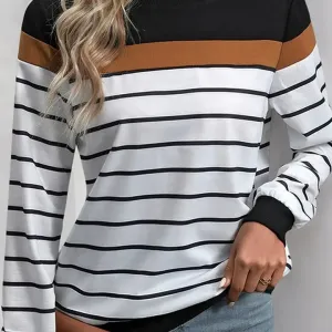 Rachel Black/Coffee Striped Sweatshirt