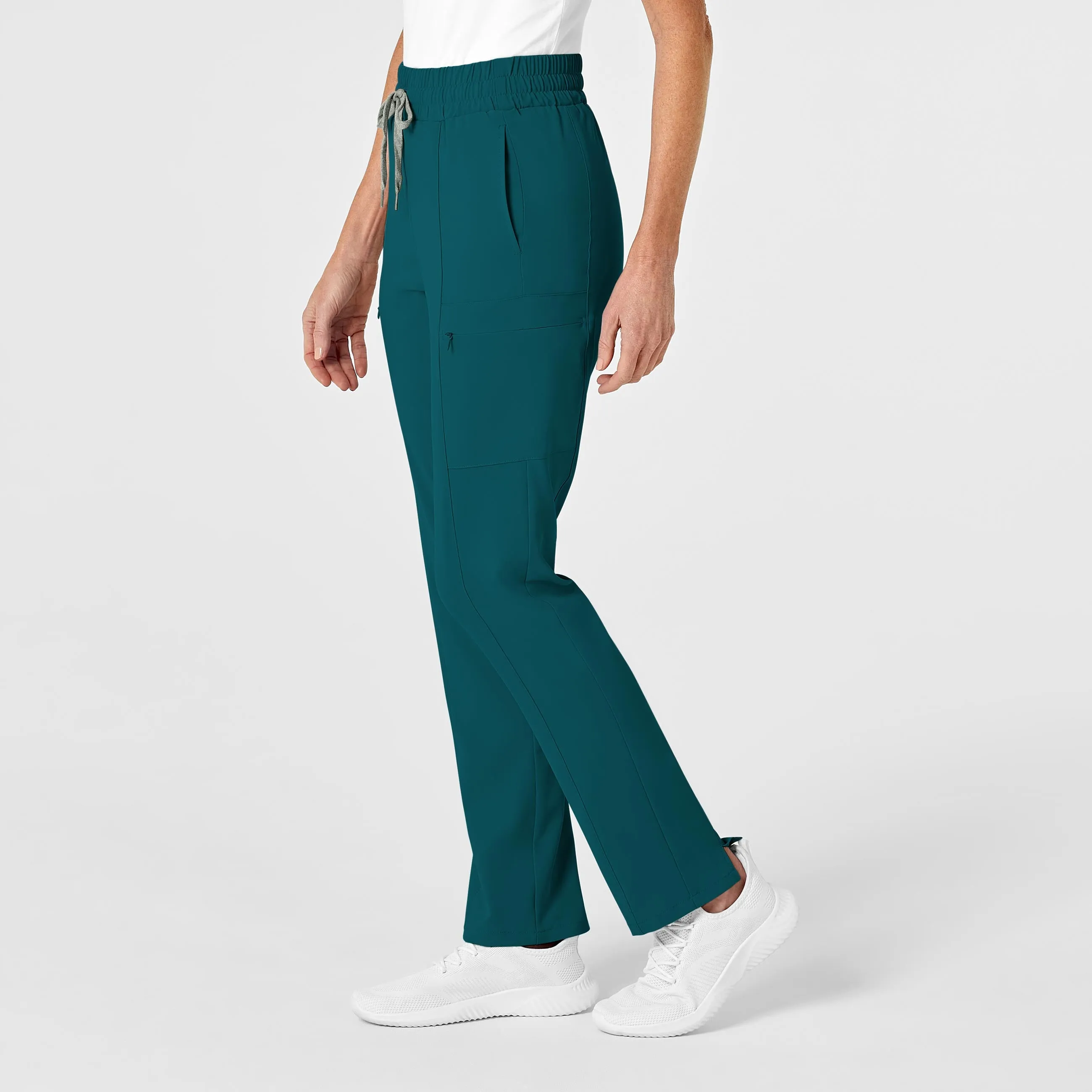 RENEW 5334 High Waist Slim Leg Scrub Pants Caribbean Blue