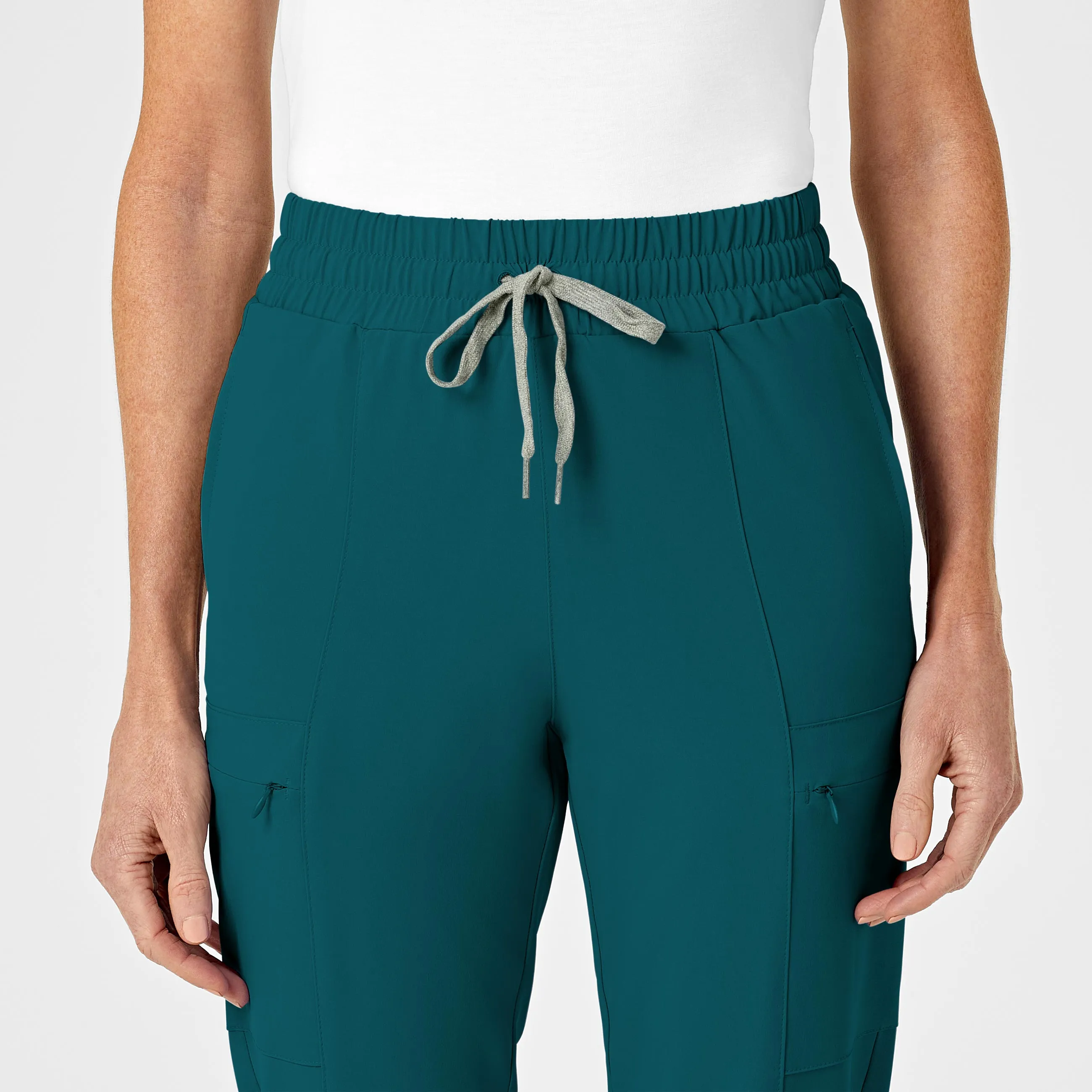 RENEW 5334 High Waist Slim Leg Scrub Pants Caribbean Blue