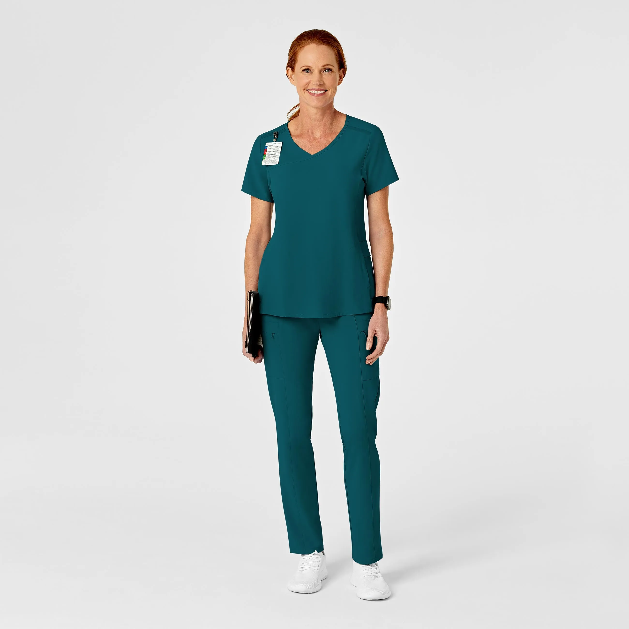 RENEW 5334 High Waist Slim Leg Scrub Pants Caribbean Blue