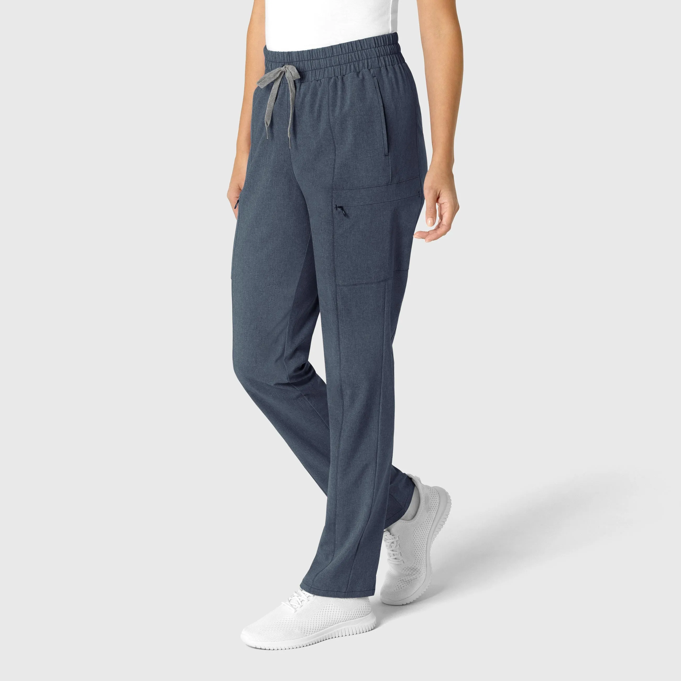 RENEW 5334 High Waist Slim Leg Scrub Pants Navy Heather