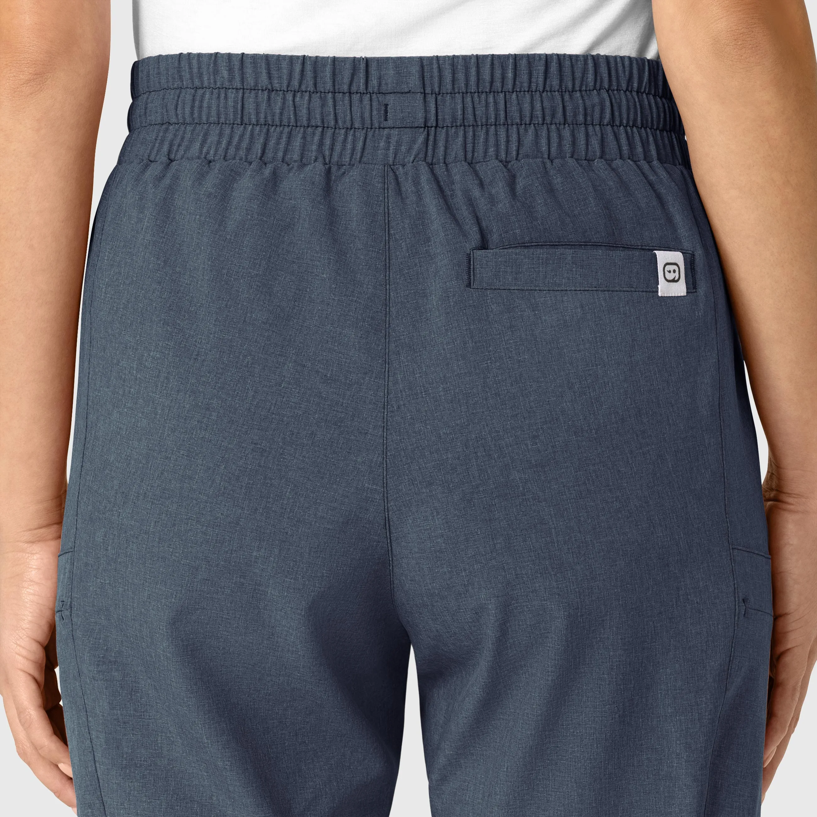 RENEW 5334 High Waist Slim Leg Scrub Pants Navy Heather