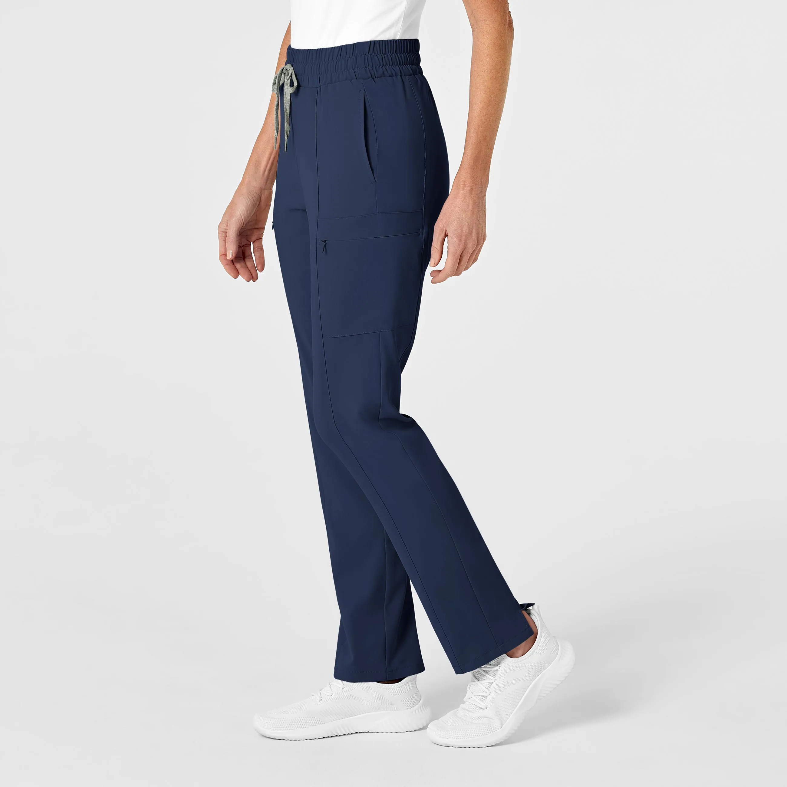 RENEW 5334 High Waist Slim Leg Scrub Pants Navy