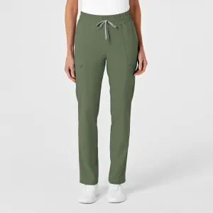 RENEW 5334 High Waist Slim Leg Scrub Pants Olive