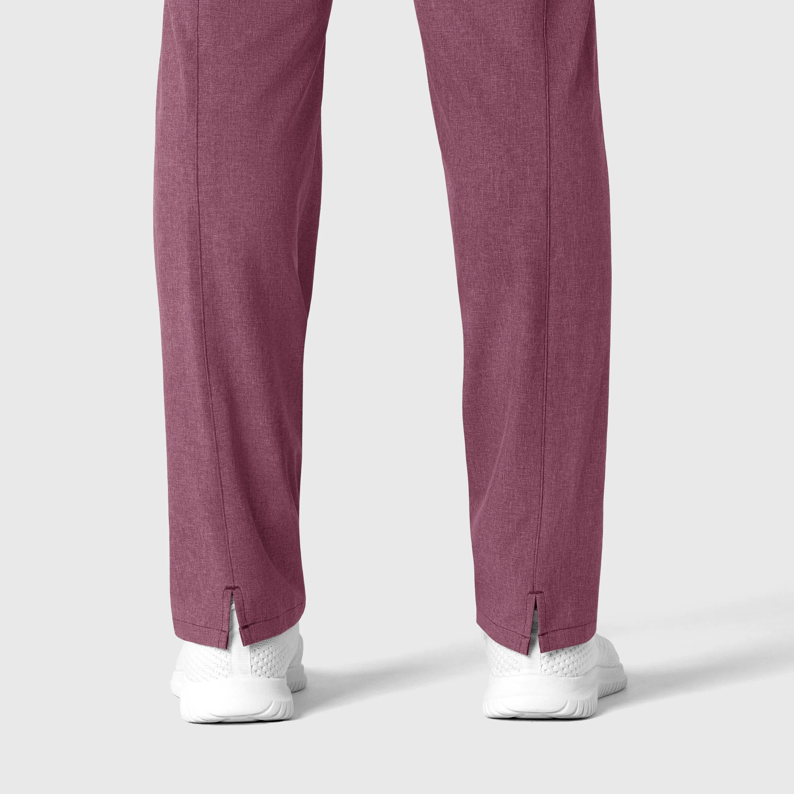 RENEW 5334 High Waist Slim Leg Scrub Pants Wine Heather