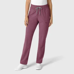 RENEW 5334 High Waist Slim Leg Scrub Pants Wine Heather