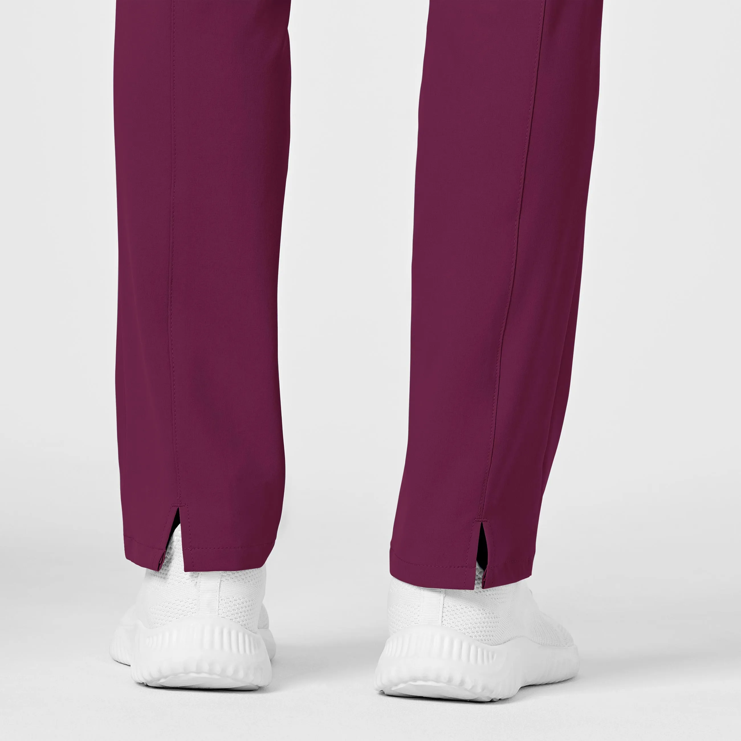 RENEW 5334 High Waist Slim Leg Scrub Pants Wine