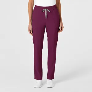 RENEW 5334 High Waist Slim Leg Scrub Pants Wine