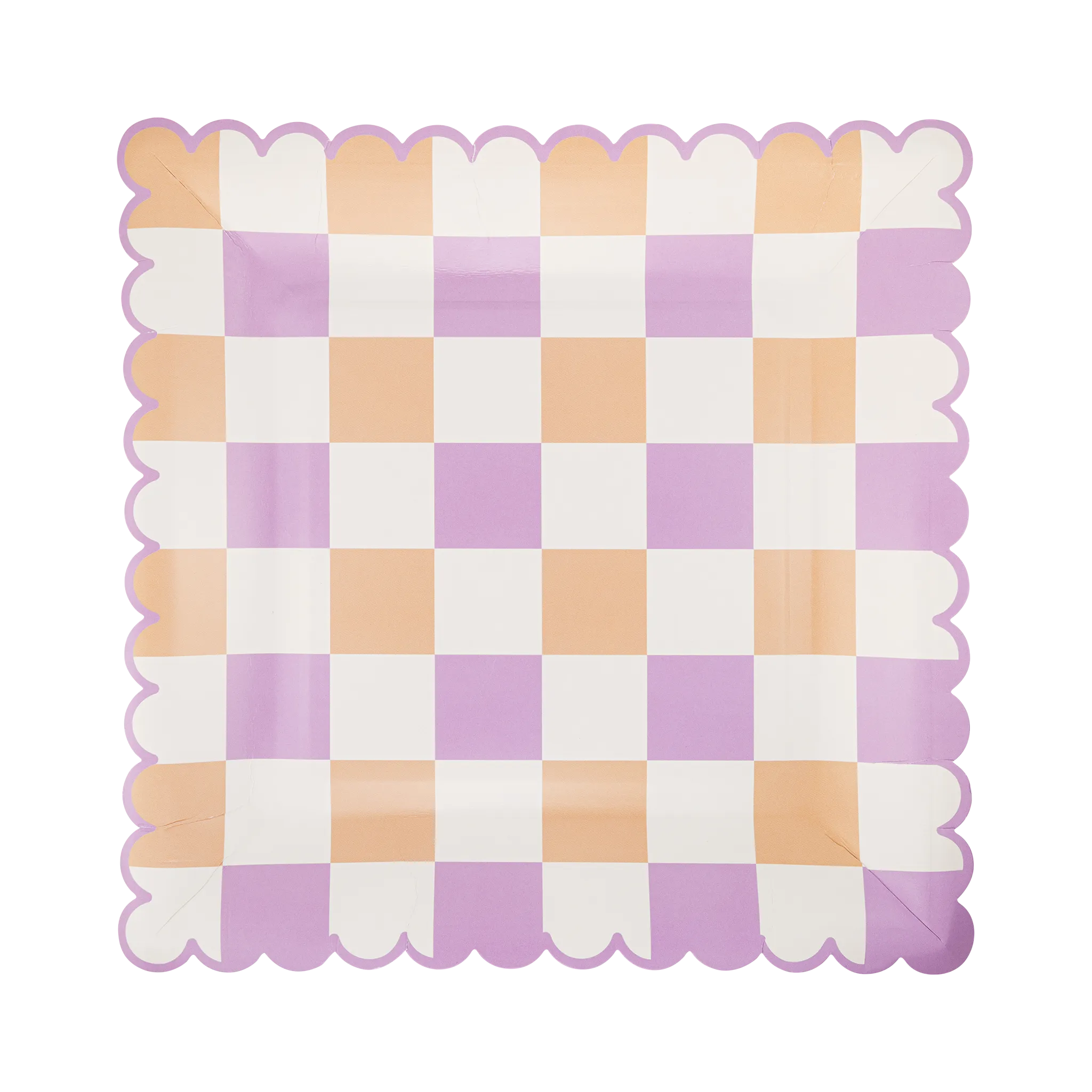 Retro Spring Checker Paper Plate