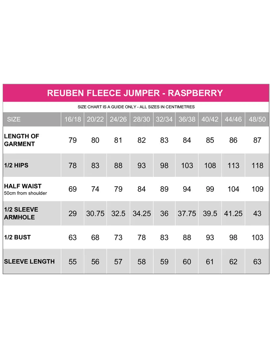 Reuben Fleece Jumper - Raspberry