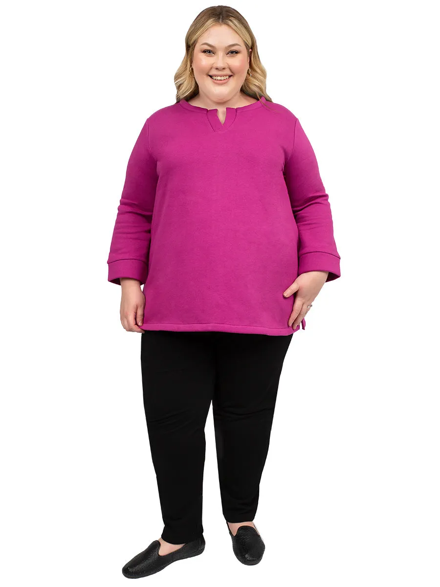 Reuben Fleece Jumper - Raspberry