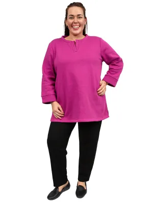 Reuben Fleece Jumper - Raspberry