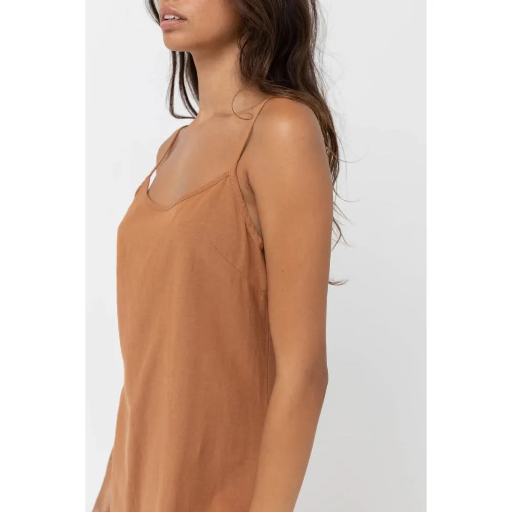 RHYTHM CLASSIC SLIP DRESS CARAMEL