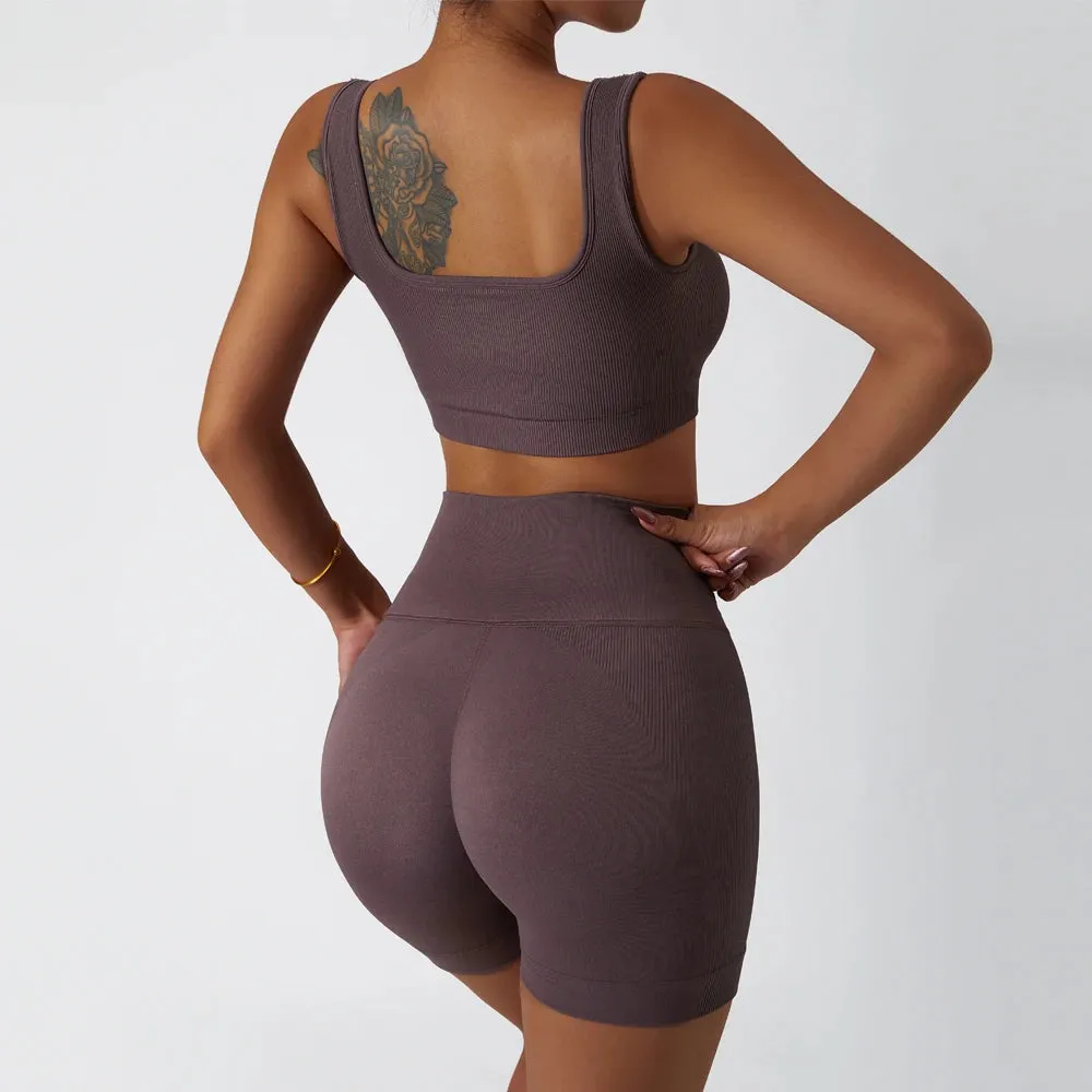 Ribbed Bike Short 2 Piece Set